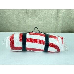 Brand New Guess Plush Red And White Throw Blanket